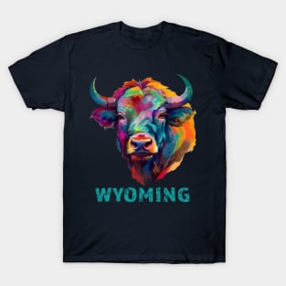 Wyoming American Bison Lover Buffalo for Men Women Souvenir T-Shirt